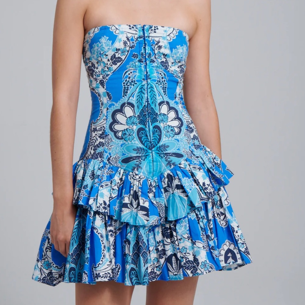 LOVE THE LABEL blue strapless Adella dress